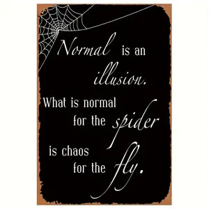Normal Is An Illusion - Morticia Addams Art Print Vintage Metal Sign Tin Sign 12x8 Inch Tinplate Decor Decoration