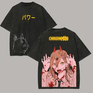 Chainsaw Man Power Printed Unisex Washed T-Shirt64