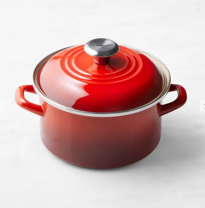 Le Creuset Enameled-Steel Stockpot with Stainless-Steel Knob