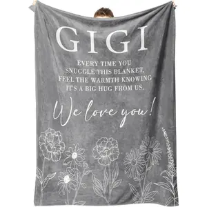 Giltglimmer Mothers Day Gigi Gifts for Grandma, Gigi Blanket, Grandma Birthday Gift From Grandkids, Cozy Throw Blanket for Special Occasions