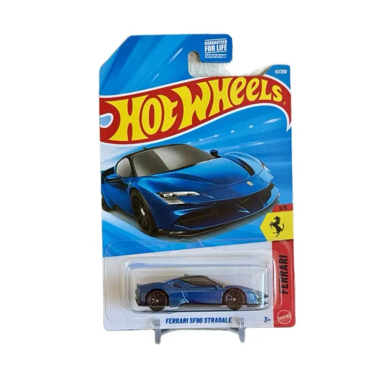 Hot Wheels Ferrari SF90 Stradale 1:64 Scale Model Car - Diecast Vehicles with Metal Body, Blue Toy Vehicle Collectible for Fans of Model Cars & Diecast Toys