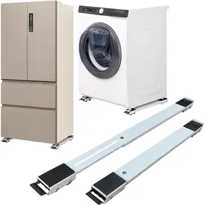 Furniture Washing Machine Dolly, Extendable Appliance Rollers Refrigerator Heavy Duty, Washing Machine Stand Wheels Fridge Appliance Dolly Movers Mobile Washer and Dryer Moving Base, White