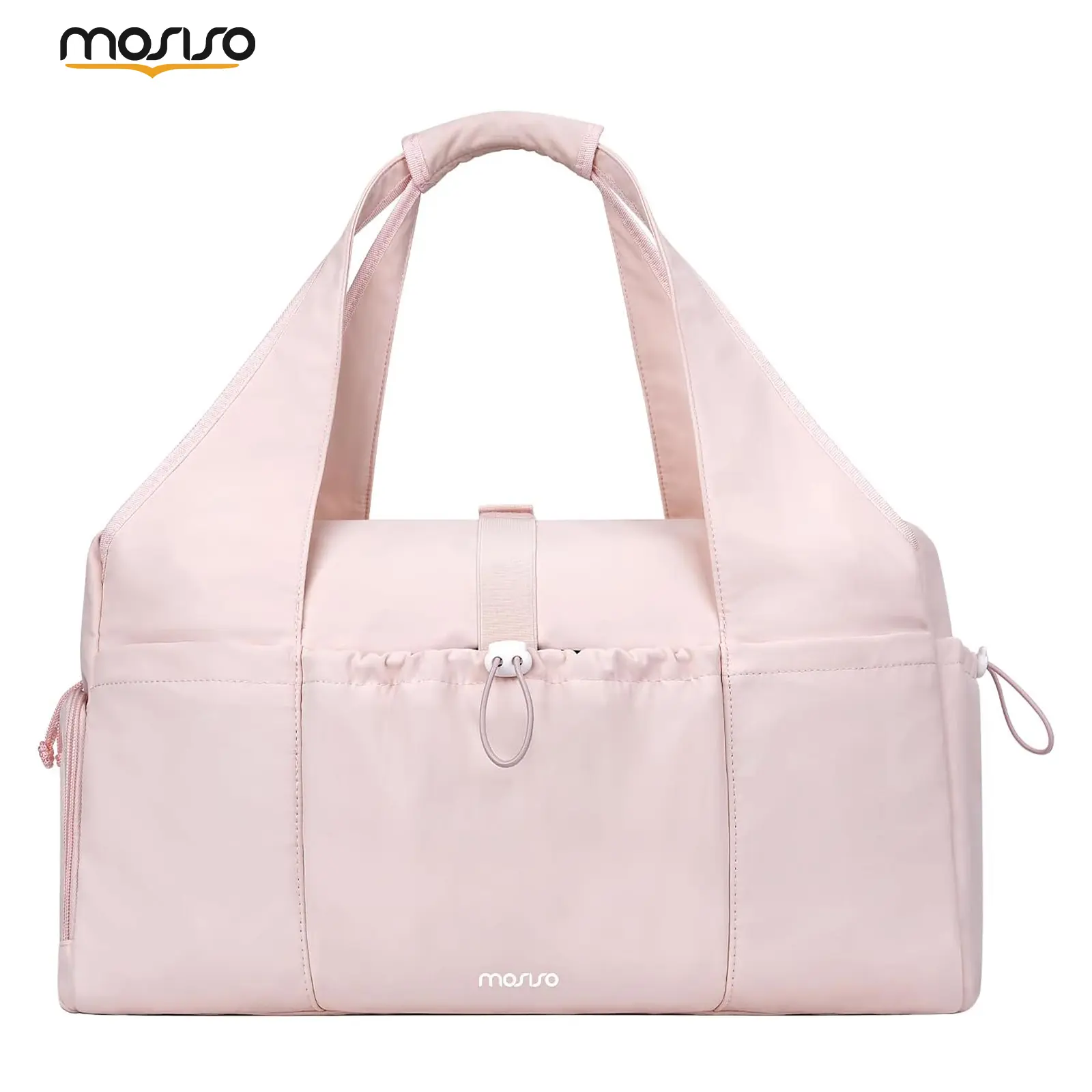 MOSISO Gym Bag for Women, Travel Duffel Bag with Shoe Compartment & Wet Pocket, Weekender Overnight Carry On Tote Bag for Fitness Yoga Workout Travel, Pink
