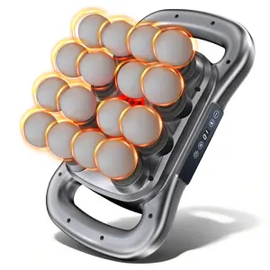 【2026】16-Head Massage Gun Set, Deep Tissue Percussion Massager with 9 Modes & 9 Intensity Levels, Quiet Muscle Massage Gun for Back, Shoulders, Legs, Foot, and Body Muscle Pain Relief with Red Light Therapy Adjustable,Family must-have