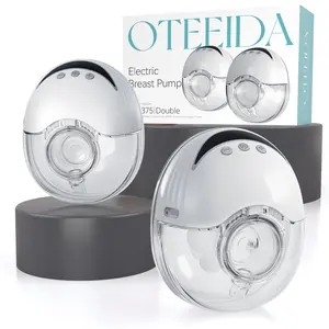 OTEEIDA Wearable Breast Pump Hands Free Electric Breastfeeding Pump Low Noise Strong Suction 2 Pack White