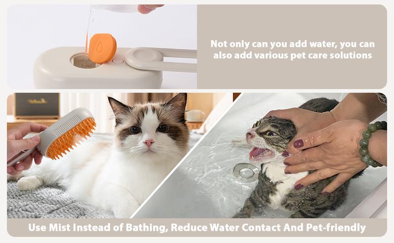 Pet Steam Brush,Cat & Dog Hair Remover, Adjustable Pet Hair Remover,Pet Steamy Mist,Steam Pet Brush for Pet Hair 4-IN-1 Steamy Cat Brush Grooming Comb for Dogs Steam Brush for Cats Remove Flying Fur Steam Advanced Pet Hair Removal Comb pet pal brush