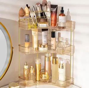 3-Tier ABS Waterproof Corner Bathroom Organizer • Multi-Functional Makeup & Shower Tray Set