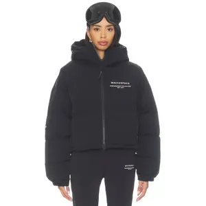 Whitespace Cropped Puffer Jacket in Black Onyx