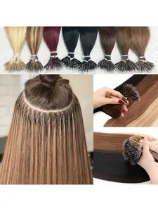 Nano Ring Glueless Human Hair Extensions 12-20 Inches, Straight Natural Micro Ring Link, Real Human Hair for Women, Adds Length & Volume, Microlinks Hair Extensions