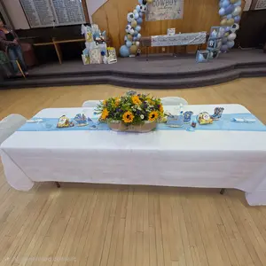 6/10/15/24 Pack Cheesecloth Table Runner 17x108 Inch Bulk– Boho Gauze Rustic Farmhouse Table Decor, Semi Sheer Wedding Reception Runner for Event Setup, Banquet, Bridal Shower, Party Planner Supplies