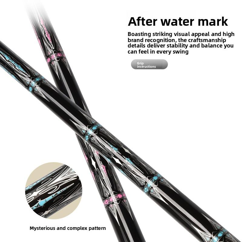 JIAN YING Premium Billiards Cue Set with Leather Case 1/2 Split 12.5mm Tip 18-20oz Weight 58 Inches Length Black Pink Pattern Includes Cue Glove & Chalk