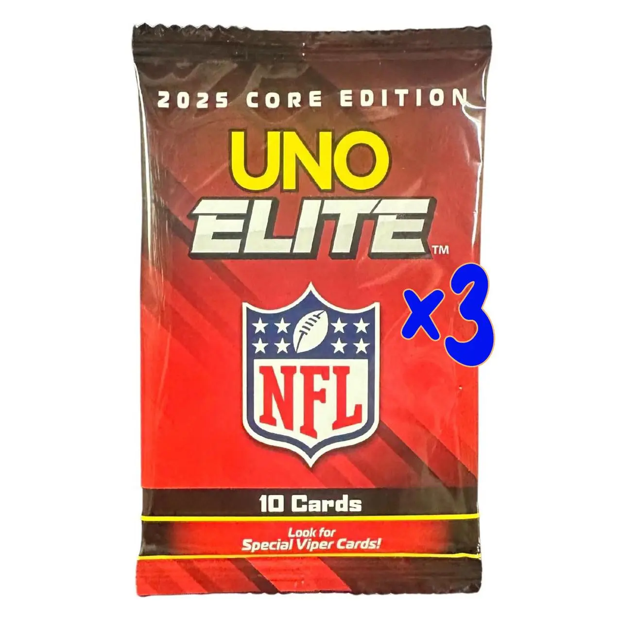 UNO: Elite NFL 2025 Core Edition Booster Pack - 3 Pack Bundle