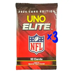 UNO: Elite NFL 2025 Core Edition Booster Pack - 3 Pack Bundle