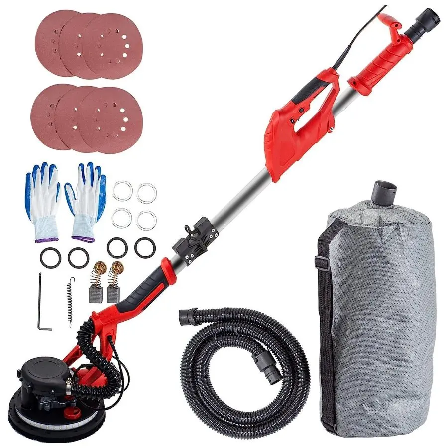 VEVOR Drywall Sander 850W Electric, Electric Sander Variable Speed 800 - 1750RPM, Drywall Sander Foldable Sheetrock Sander, with Telescope Handle, Vacuum Bag Drywall Sanders 6 Sand PadsVEVOR Super Brand Day