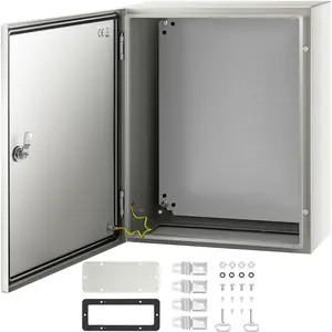 VEVOR NEMA Steel Case, TikTokShopBlackFriday, 20x16x8'' NEMA 4X Metal Electric Enclosure, IP66 Water & Dust Resistant, Suitable for Both Outdoor & Indoor Use, Includes Mounting Plate