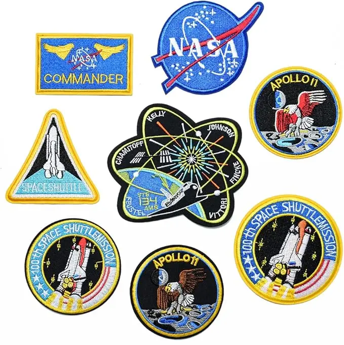 Iron on NASA Patches, Embroidered Iron on/Sew on Decorative Space Patches for Clothing, Pants, Backpacks, Hats, Jeans, DIY Accessories, Style 1
