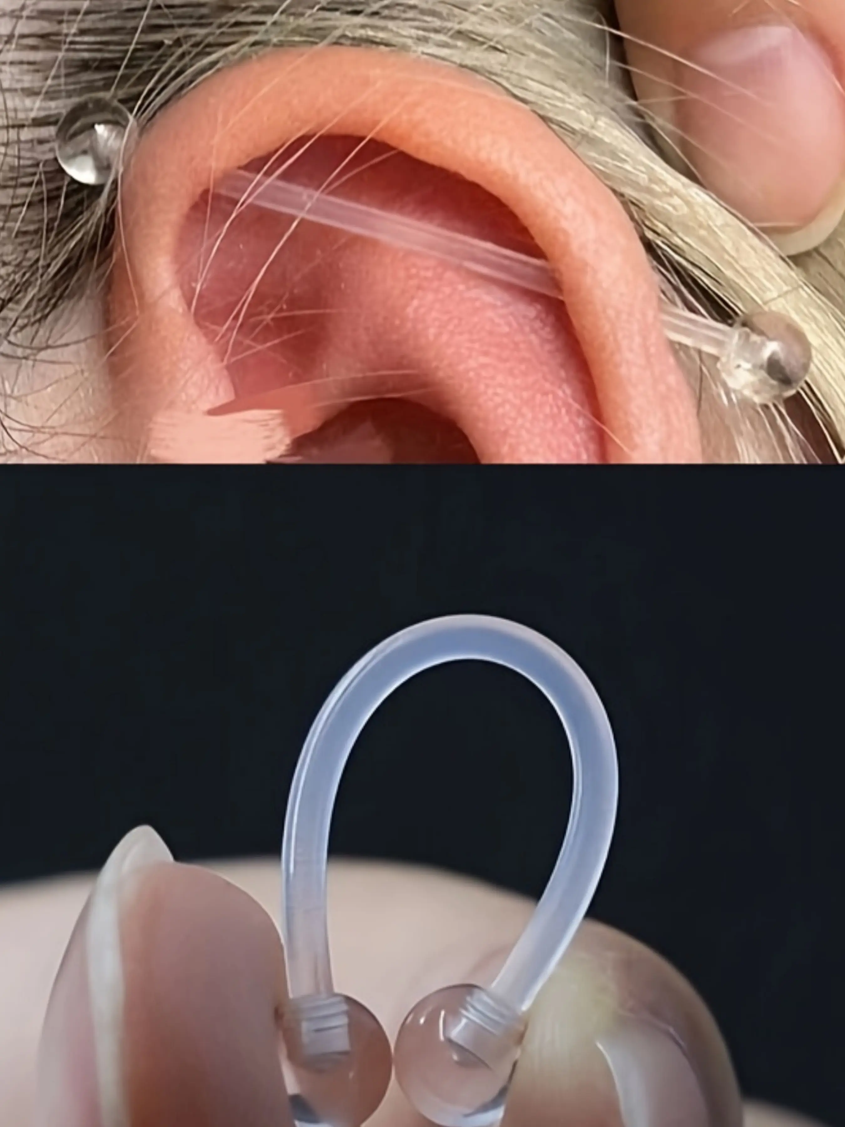 Hypoallergenic Soft Rod Industrial Piercing Earrings, 5pcs Set Transparent Acrylic Invisible Earlobe Healing Body Jewelry