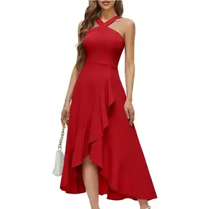 Cocktail Women Dresses Prom Formal Wedding Bridesmaid Dress Ruffled Maxi Hi-Lo Evening Party 2025 Dress