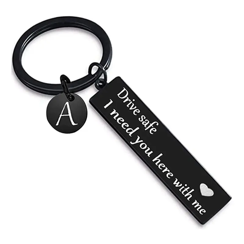 Personalized 26-Letter Drive Safe Keychain - Fashion Accessory for Boyfriend, Car Key Accessory, Birthday Christmas Gift for Him, S