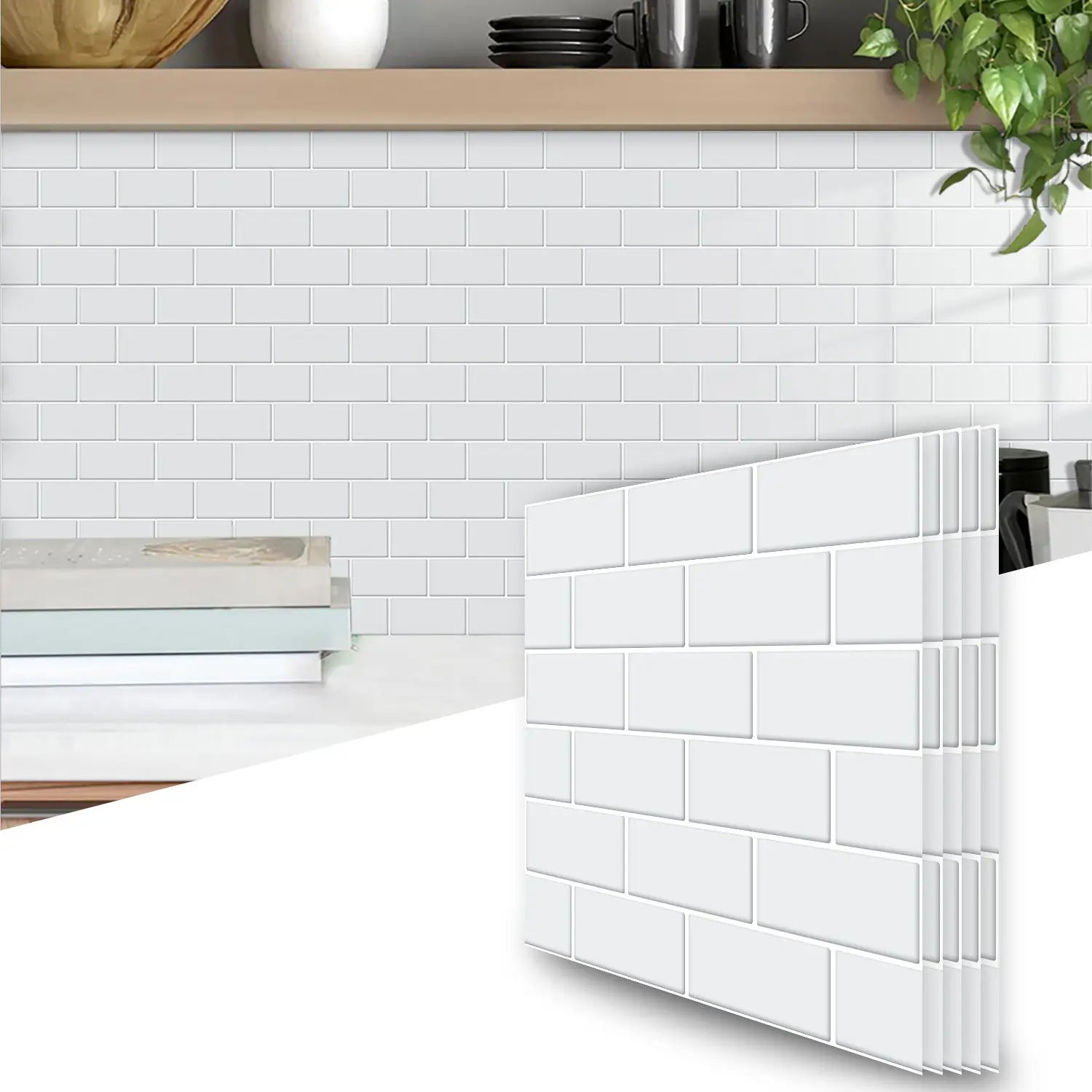 Self-Adhesive Tile Stickers, Modern Minimalist Tiles, 3D Waterproof Oilproof, 30x30cm, Kitchen Bathroom Wall Decor, Home Decor, Household Decoration Supplies, Removable Decorative Backsplash