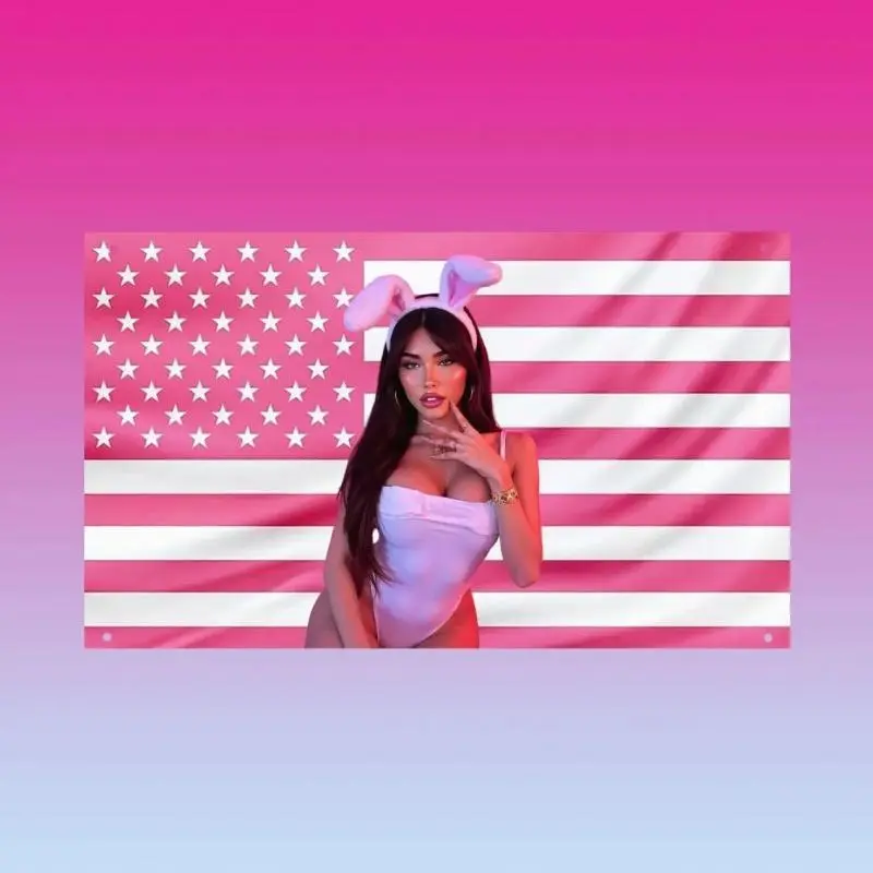 Madison Beer Pink American  Hot Girl Bunny Ears US  Wall Decor Tapestry