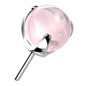 Pink Glass Claw Titanium Threadless Top