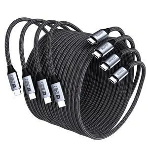 BENFEI USB C Fast Charging 60W Cable, 4-Pack(3.3ft/3.3ft/6.6ft/6.6ft) Nylon Braided Cable for iPhone 15/15 Pro/15 Plus/15 Pro Max, iPad Mini, MacBook, Samsung Galaxy S23