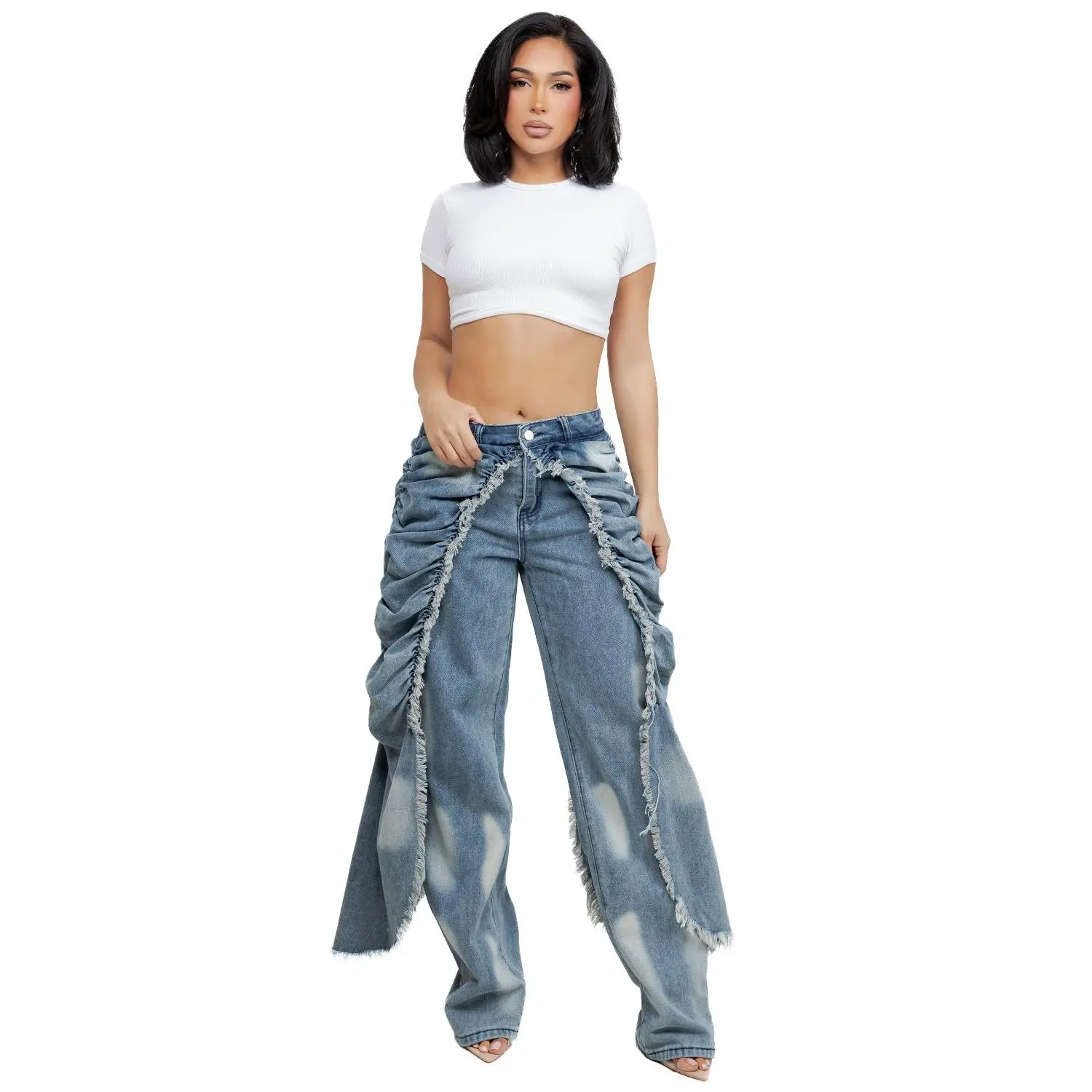 Women's Fashion Streetwear Denim Pants - Basic, Sexy Style with Pocket Design