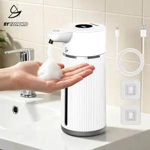 Touchless Foaming Soap Dispenser, Automatic Soap Dispenser, 15oz, USB Rechargeable, 4 Adjustable Levels, Waterproof, Kitchen Gadgets, Home Essentials Hand Wall, Bathroom soap dispenser Restroom