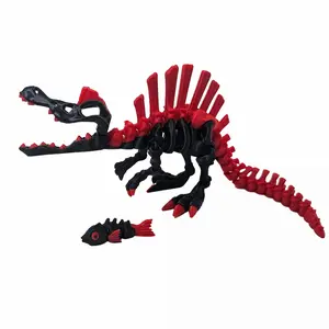 3D Printed Spinosaurus With Articulating Fish, Great for desk decor, Cute Pal, Decoration Ornaments 3 d Room Set Realistic Lover Artistic