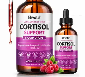 Cortisol supplement drops, a 17-in-1 cortisol lowering agent, containing KSM-66, Ashwagandha, theanine, Rhodiola rosea, magnesium, to balance hormones, lower cortisol levels in women, and provide a soothing and relaxing effect