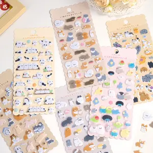 Cute Cartoon Animal Felt Stickers, Decorative Stickers for Pet Journal Decoration, DIY Craft Material, Adorable Fabric Decals for Handmade Projects