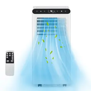 8000 BTU portable air conditioner - three in one cooling, dehumidification and fan - quiet operation, remote, 24-hour timer, intelligent sleep mode, window kit, suitable for home, bedroom, office, up to 350 square feet - black