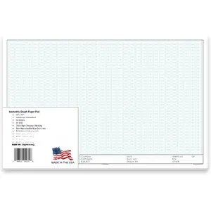 11" x 17" Isometric Graph Paper 50 Sheets Landscape - 0.25" Grid, Non-photo Blue, High Brightness, Drafting, Engineering, Art, 3D Design (1-Pack)