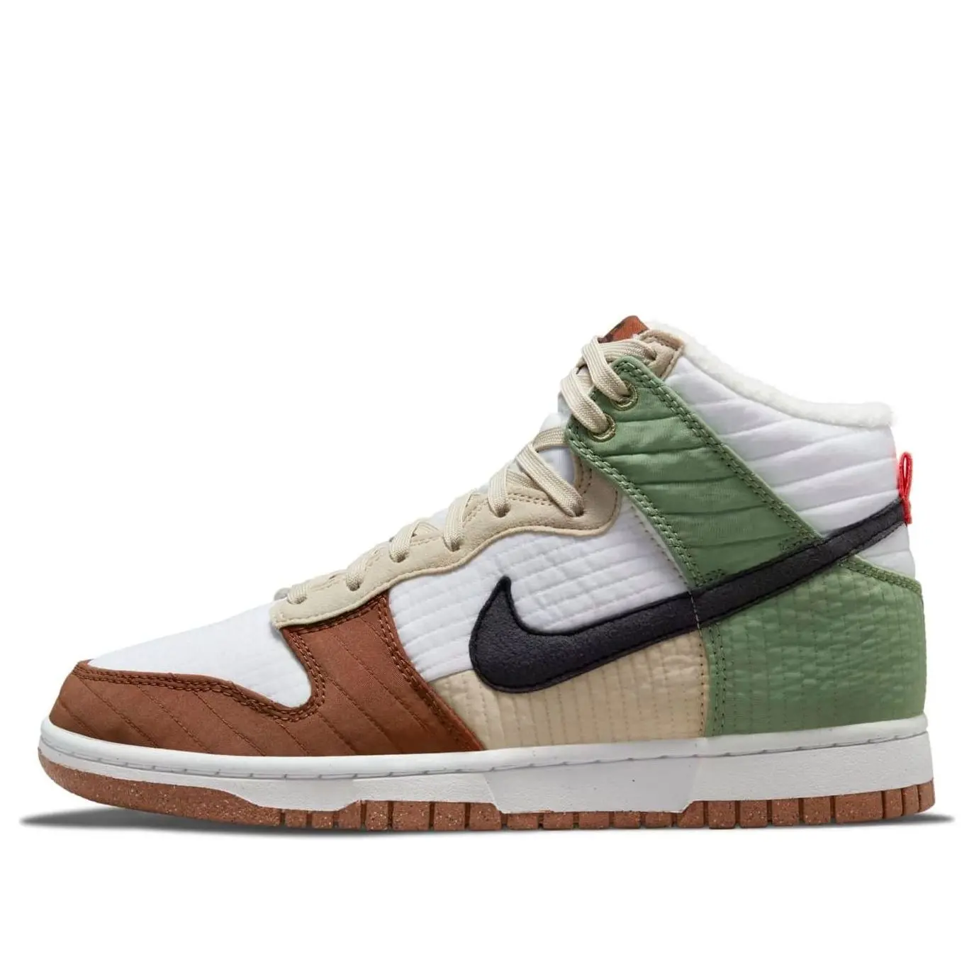 NIKE Women's Dunk High Toasty Next Nature, Sustainable Colorblock Patchwork Casual Athletic High-Top Sneakers, Casual Athletic Sneakers, Colorblock Patchwork Sneakers