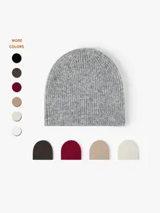 Unisex Striped Knit Beanie Hat, Korean Style Handmade Round Top Design, Thickened Warm Wool Blend Material, Fall Winter Daily Wear