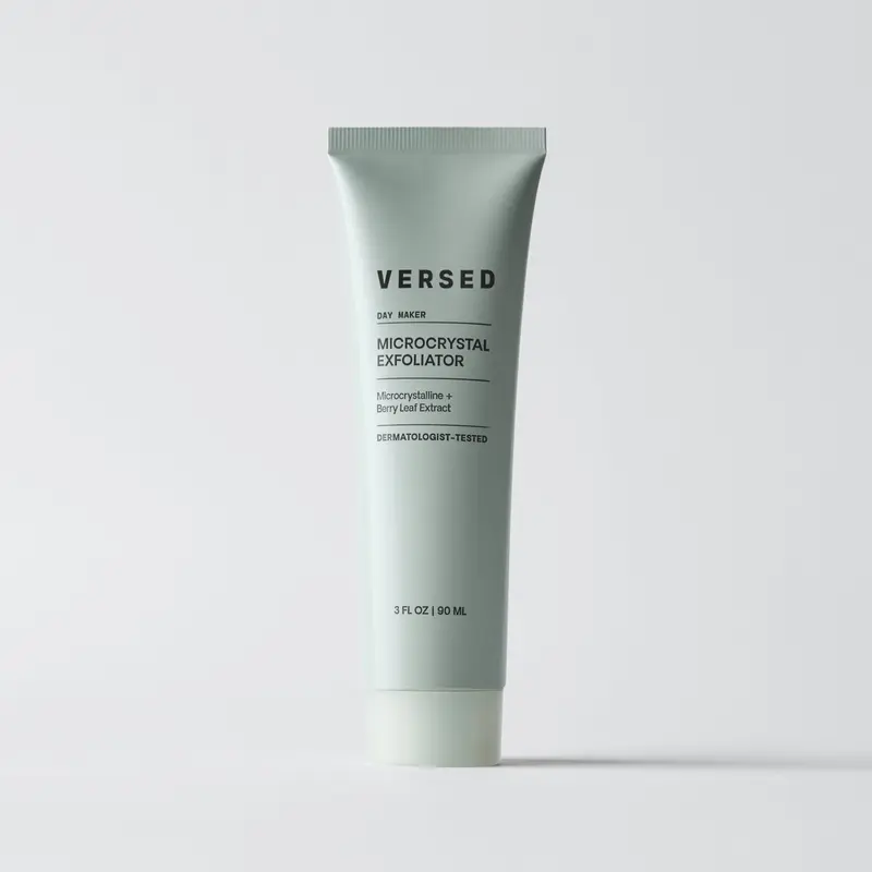 Versed Day Maker Microcrystal Exfoliating Cleanser - Creamy Facial Wash Helps Clear Dead Skin Cells - Microcrystalline, Biodegradable Alternative to Microbeads - Vegan