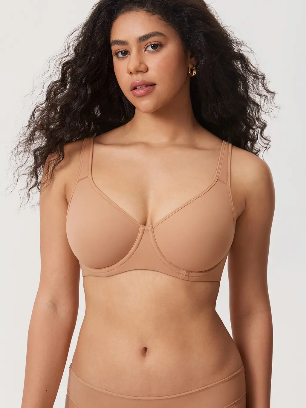 DELIMIRA Women's Underwire Full Coverage Bra - Plus Size, Inbarely Unlined, Seamless, Comfortable Breathable Fabric, Fashion Fit