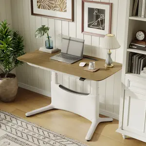 COLAMY LumiDesk All-in-1 Electric Height Adjustable Standing Desk with Hub Silent Dual Motors Ergonomic Footstool Extra-large Drawer Easy Install Intelligent Control for Modern Workspaces