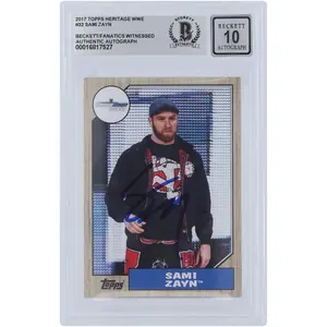 Sami Zayn WWE Autographed 2017 Topps Heritage #32 Beckett Fanatics Witnessed Authenticated 10 Card - Fanatics Authentic Certified