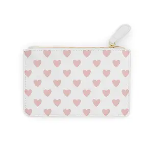 Mini Clutch Bag Coquette Pink Hearts Clutch Bag Pink Tote Aesthetic Purse Gift For Her Preppy Tote Mini Clutch Bag Large Wristlet Purse, Christmas Gift Wallet