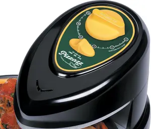 Presto 03434 Pizzaz Plus Rotating Oven - 12-Inch, Countertop Pizza Oven, Nonstick Tray, Top and Bottom Heating Elements, Easy to Clean, Green/Gold