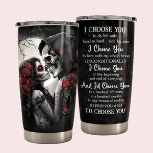 To My Wife 20oz Tumbler – Romantic Gift from Husband with “I Choose You” Quote – Insulated Stainless Steel Cup for Anniversary, Birthday, Valentine’s Day, Mother’s Day & More