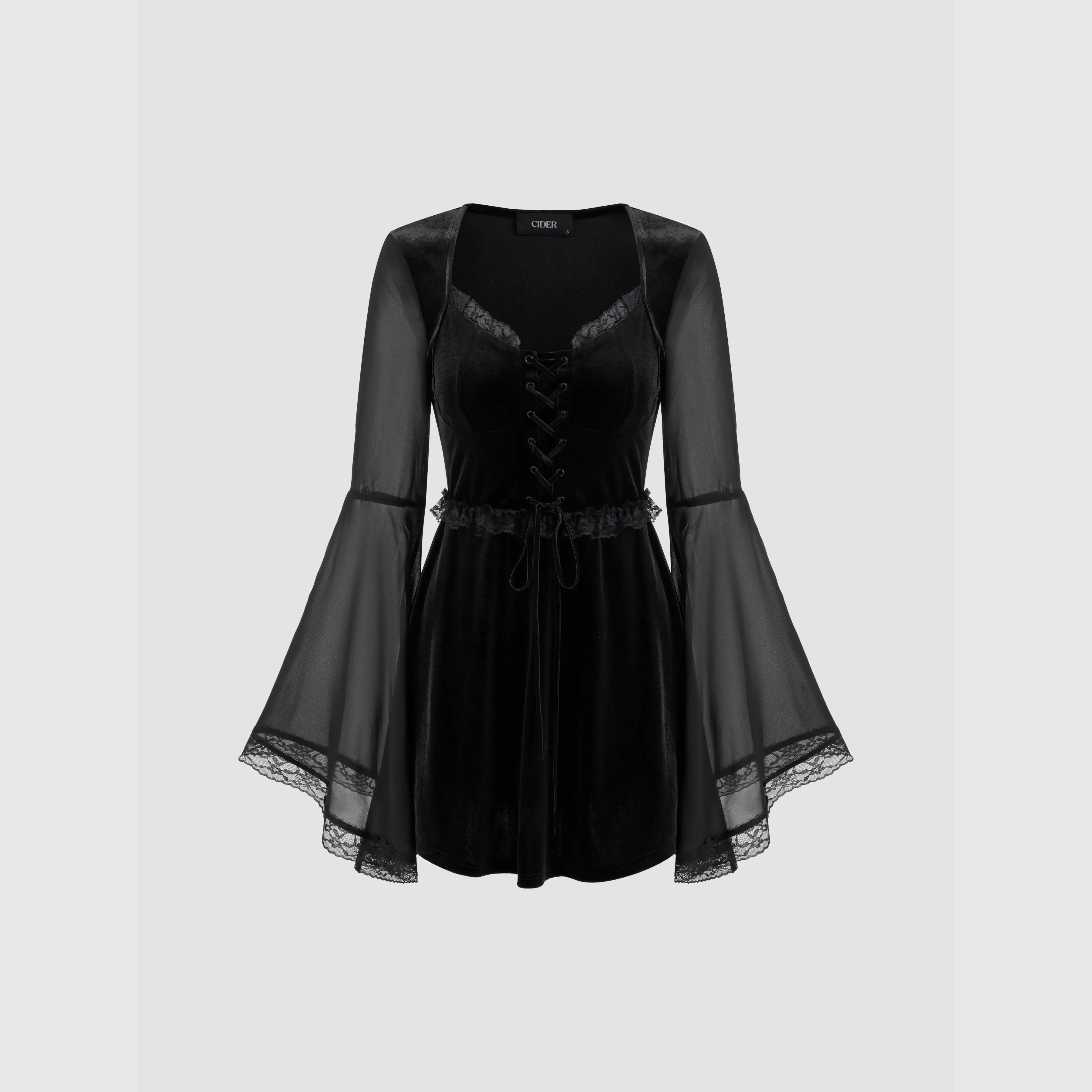 white lace silk dress L'AGENCE Fenna Silk Lace Dress In Ivory/Black main image 0