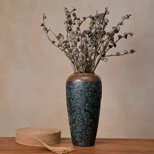 Wabi Sabi Style Ceramic Vase, Unique Bubble Glaze Vase, Ideal for Shelves, Entryways, and Dining Table Decor, Elegant Home Decoration