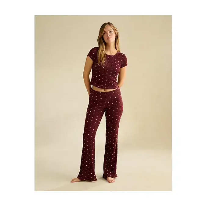 AE Luxe Plush Waffle Foldover Flare Pant