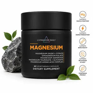 Magnesium Complex Supplement, 300mg Magnesium Glycinate, Citrate, Malate, Oxide & Aspartate with Chicory Root, Supports Heart Health, Sleep & Muscle Function, 60 Capsules