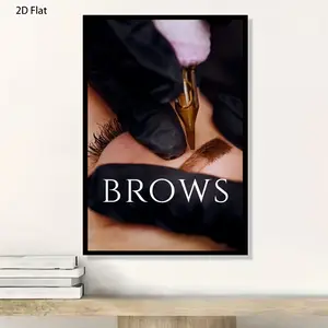 2D Flat Unframed Canvas Print Poster |     Eyebrow Wall Decor Art for Makeup Studios and Tattoo Artists, Suitable for Office, Living Room, Classroom, Restaurant Decor