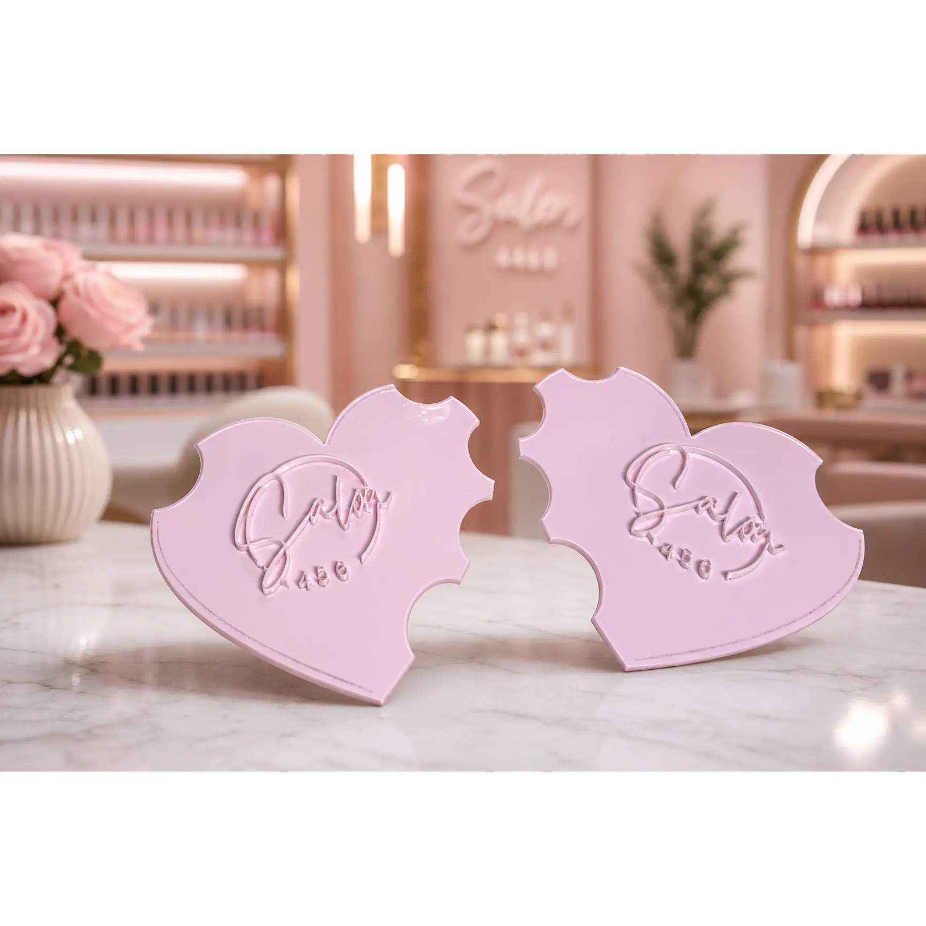 Custom Acrylic Nailfie Photo Props – Personalized Salon Branding Nail Display