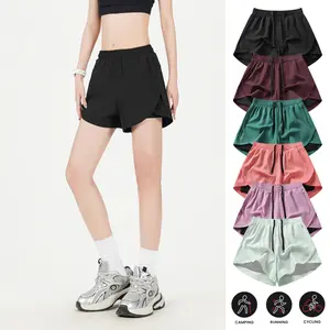 Women’s high-waisted cycling shorts with pockets, tummy control, non-see-through fabric—solid color, machine washable. Ultra-soft, highly elastic athletic shorts suitable for summer running, yoga training, outdoor cycling, mountaineering, and climbing.